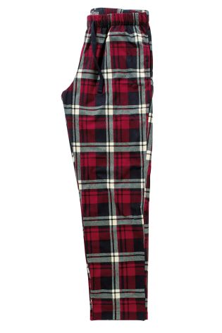 Red Cosy Check Long Bottoms